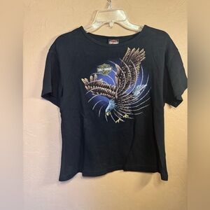 Women’s Harley-Davidson Black T-Shirt with Eagle Graphic